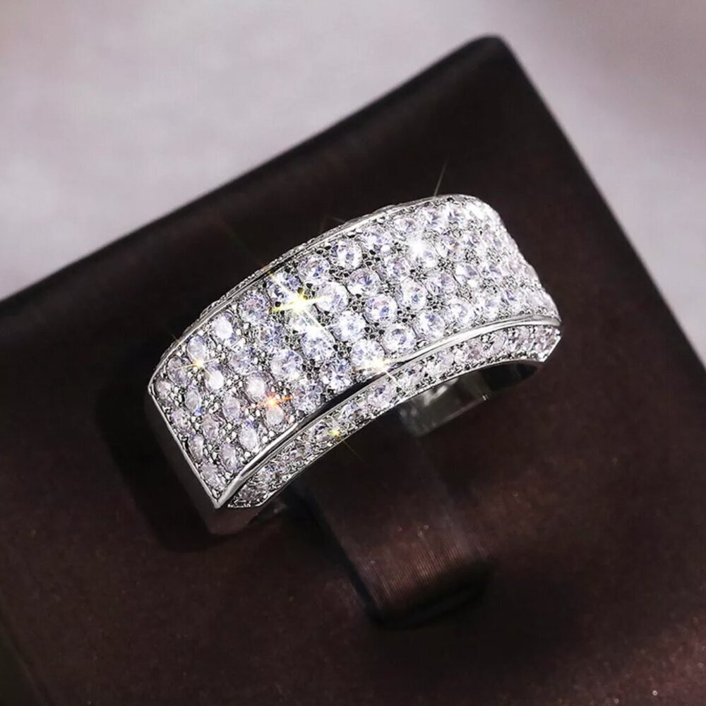 NEW 925 Sterling Silver Diamond Ring Band
